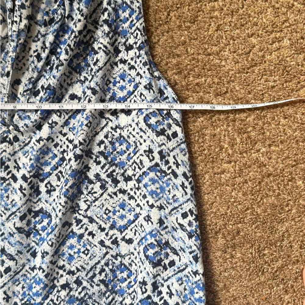 GAP Blue and White Sleeveless V-Neck Midi Romper - Picture 9 of 11